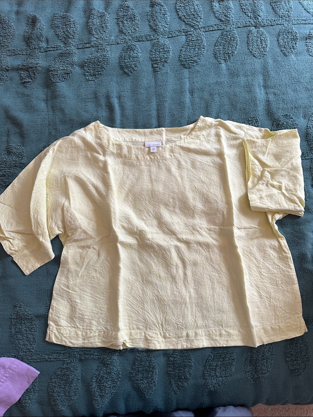 J Jill purejill butter yellow linen top oversized small